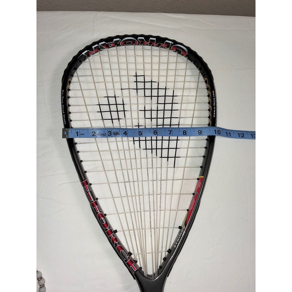 E-Force Uproar Racquetball Racquet 22 In LongString Tri-Tear Graphite Black Red - Picture 8 of 9